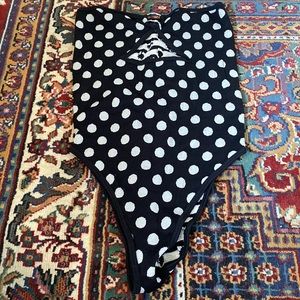 Zara strapless bodysuit with polka dot details